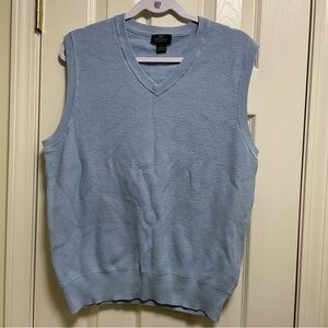 BROOKS BROTHERS Men's Supima Cotton Sweater Vest V-Neck Layering baby blue L